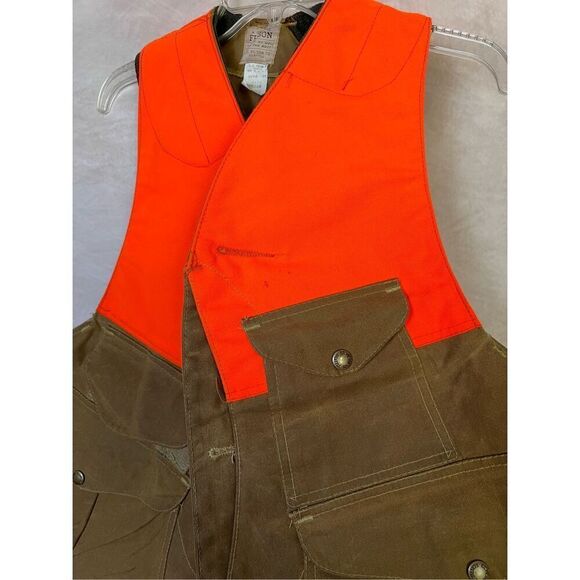 Vintage CC Filsons Hunting Vest Waxed Fabric - Picture 2 of 6